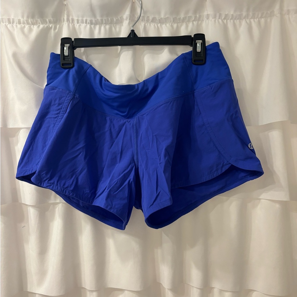 Lululemon shorts in cobalt blue.